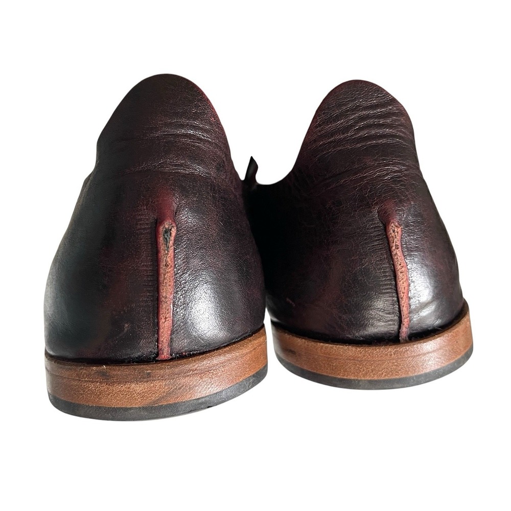 CYDWOQ Otter Lace Up Oxfords Shoes Burgundy Leather Handmade Sz 39 Dark Academia - Picture 7 of 9